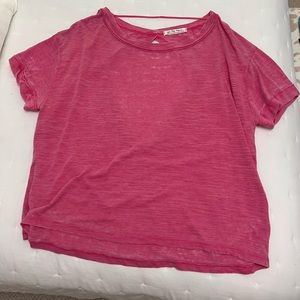 Pink free people t shirt with low back